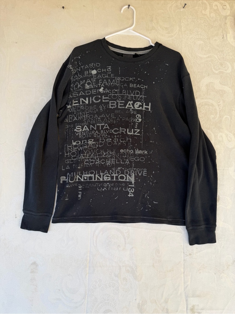 anchor blue Black Long Sleeve Graphic Sweatshirt